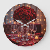 Romantic Valentine Personalized Wall Clock Große Wanduhr (Vorderseite)