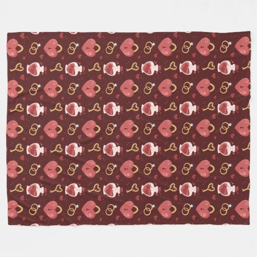 Romantic Valentine’s Day Fleece Blanket (Vorderseite (Horizontal))