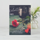 Romantic Valentine’s Day Party Einladung (Stehend Vorderseite)