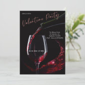 Romantic Valentine’s Day Party Einladung (Stehend Vorderseite)