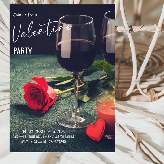 Romantic Valentine’s Day Party Einladung
