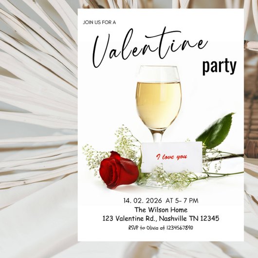 Romantic Valentine’s Day Party Einladung