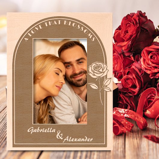 Romantic Valentine’s Gift for Couples - Rose  Geätzte Rahmen