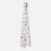 Romantic Valentine Tie Hand Drawn Heart Design Krawatte (Vorderseite)