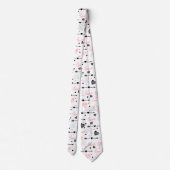 Romantic Valentine Tie Hand Drawn Heart Design Krawatte (Rückseite)