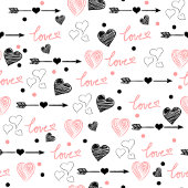 Romantic Valentine Tie Hand Drawn Heart Design Krawatte