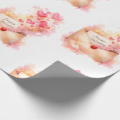Romantic Valentine Wrapping Paper Love Envelope  Geschenkpapier (Ecke)