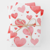 Romantic Valentine Wrapping Paper with Hearts Geschenkpapier Set (Beispiel)