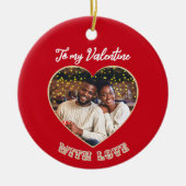 Romantic Valentine's Day Couple Photo Personalized Keramik Ornament (Vorne)