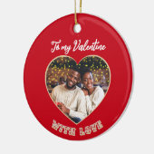 Romantic Valentine's Day Couple Photo Personalized Keramik Ornament (Links)