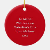 Romantic Valentine's Day Couple Photo Personalized Keramik Ornament (Hinten)