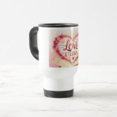 Romantic Valentine's Day Heart Design Reisebecher (Vorderseite Links)