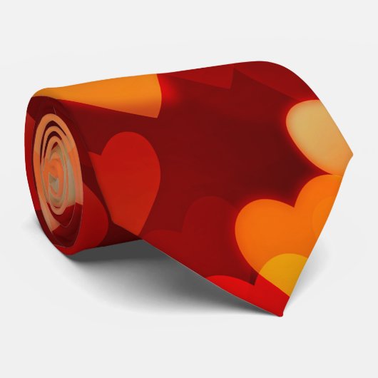 Romantic Valentine's Day Heart Pattern Krawatte (Gerollt)