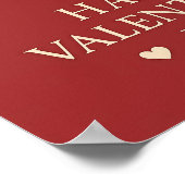 Romantic Valentines Day Minimal Couple Silhouette Poster (Ecke)