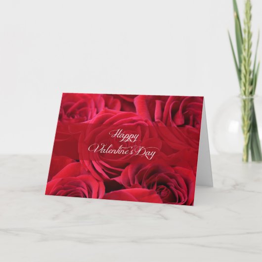 Romantic Valentine's Day Roses Feiertagskarte (Vorderseite)