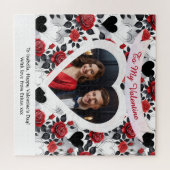 Romantic Valentine's Day Roses Hearts Personalized Puzzle (Horizontal)