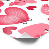 Romantic Valentines Heart Wall Art Poster (Ecke)