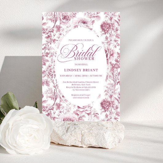 Romantic Velvet Rose Floral Bridal Shower Invite Einladung