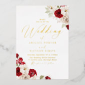 Romantic Vibrant Elegant Gold Foil Wedding Folieneinladung (Vorderseite)