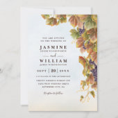 Romantic Vineyard Rustic Elegant QR Code Wedding Einladung (Vorderseite)