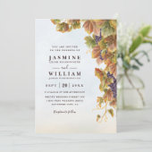 Romantic Vineyard Rustic Elegant QR Code Wedding Einladung (Stehend Vorderseite)
