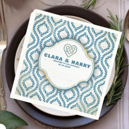  Romantic vintage boho blue nautical wedding  Serviette