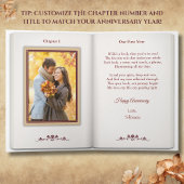 Romantic Vintage Book Couple Photo Anniversary Karte