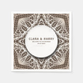 Romantic vintage calligraphy flourish wedding Serviette (Vorderseite)