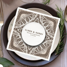  Romantic vintage calligraphy flourish wedding  Serviette