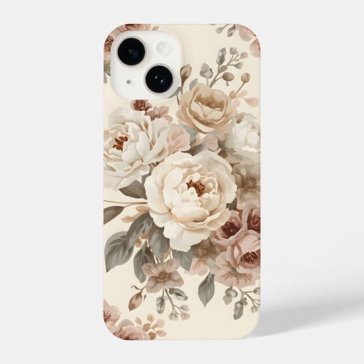 Romantic Vintage Floral Bouquet Pattern iPhone Hülle (Rückseite)