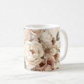 Romantic Vintage Floral Bouquet Pattern Kaffeetasse (VorderseiteRechts)