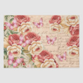 Romantic Vintage Floral Love Letter Decoupage Seidenpapier (Vorderseite)