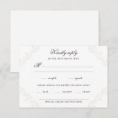 Romantic Vintage Lace Border Wedding RSVP Karte (Vorne/Hinten)