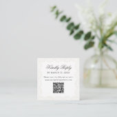 Romantic Vintage Lace Frame QR Code Wedding Begleitkarte (Stehend Vorderseite)