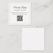 Romantic Vintage Lace Frame QR Code Wedding Begleitkarte (Vorne/Hinten)