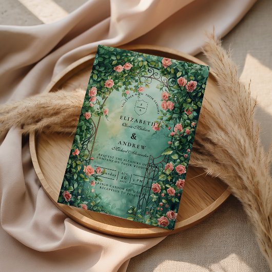 Romantic Vintage Rose Gate Einladung