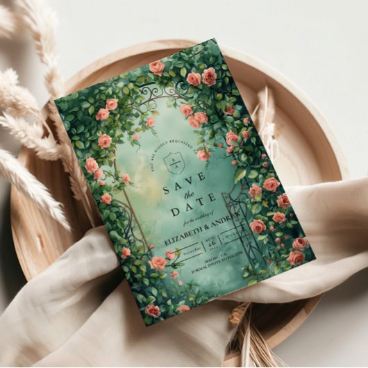 Romantic Vintage Rose Gate Wedding Save The Date