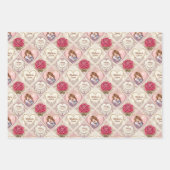 Romantic Vintage Valentine Heart & Cupid Duo Geschenkpapier Set (Vorderseite 2)