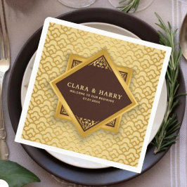  Romantic vintage wedding champagne gold  Serviette