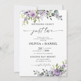 Romantic Violet Flowers Wedding Invitation Einladung