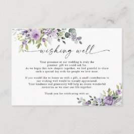 Romantic Violet Flowers Wedding Wishing Well Card Begleitkarte