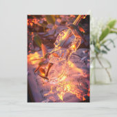 Romantic Violin & Bird Wedding Invitation | Music Einladung (Stehend Vorderseite)