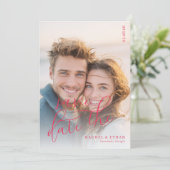 Romantic Warm Beach Photo Save The Date (Stehend Vorderseite)