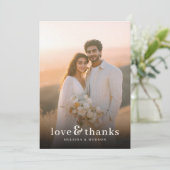 Romantic Warm Sunset Photo Dankeskarte (Stehend Vorderseite)