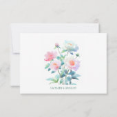 Romantic Watercolor Blush Pink Floral Wedding RSVP Karte (Rückseite)