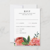 Romantic Watercolor Bouquet Wedding Reply RSVP Karte (Vorderseite)