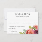 Romantic Watercolor Bouquet Wedding Reply RSVP Karte (Vorderseite)