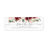 Romantic Watercolor Burgundy Roses Save the Date  (Vorne)