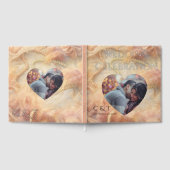 Romantic Watercolor Floral Pearls Feathers Wedding Gästebuch (Voll)