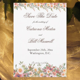 Romantic Watercolor Floral Save the Date Card Einladung